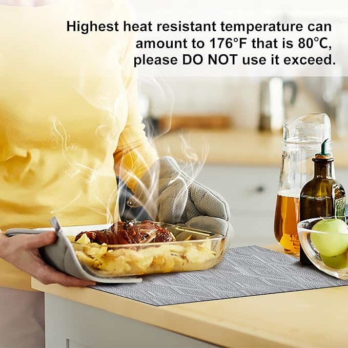 Aofmee Placemats Set of 6, Heat Resistant Place Mats, Washable Durable PVC - Image 3