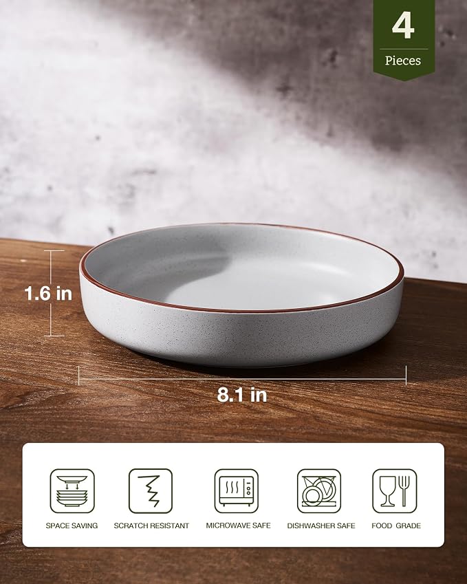 famiware Mercury Pasta Bowls Set of 4, 33 oz Large Salad Bowls, Lead-free and - Image 2