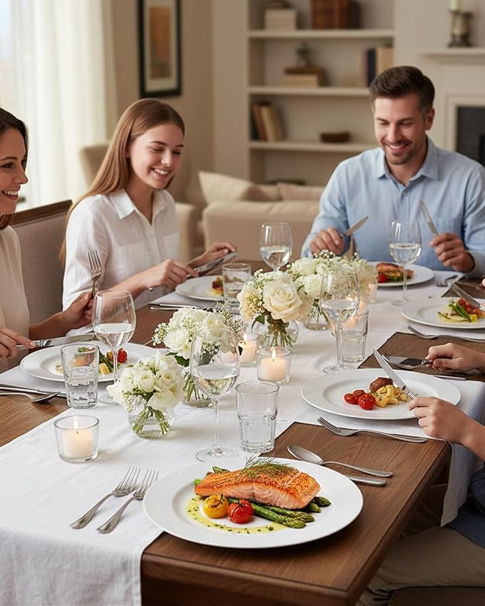 bUCLA 100PCS White Plastic Plates-10.25inch Disposable Dinner Plates-Premium - Image 6