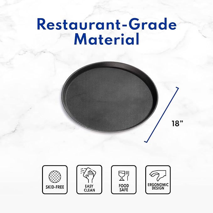 New Star Foodservice Restaurant Grade Non-Slip Serving Tray, 11 Inch Round - Image 8