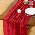 Cheesecloth Table Runner Summer Boho Wedding Shower Party Home Decor | Red 3pcs by Socomi