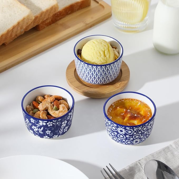 vancasso Selene 4 Oz Porcelain Ramekins Set of 6, Crème Brûlée Dessert Cups | - Image 6