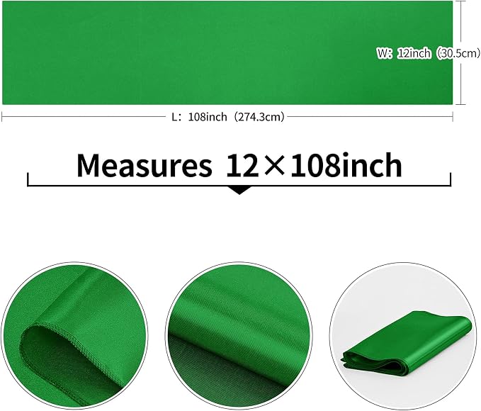 4-Pack Emerald Green Satin Table Runner 12 x 108 Inch Long Bright and Smooth - Image 3