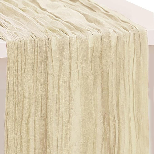 1 Pack Beige Cheesecloth Table Runner 35x120 Inch 10Ft Rustic Gauze Cheese by SuBleer
