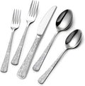 Yoehka 60Piece Hammered Silverware Set, Stainless Steel Flatware Set by Yoehka