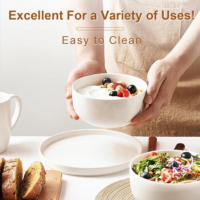 Jassceram 30 oz Soup Bowls, 6 Inch, Oatmeal and Breakfast, - Image 3