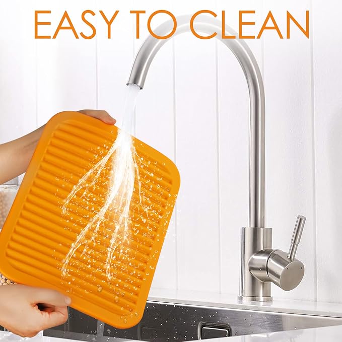 Silicone Trivets for Hot Pots and Pans, 9 * 12" Orange Silicone Hot Pads Pot - Image 5