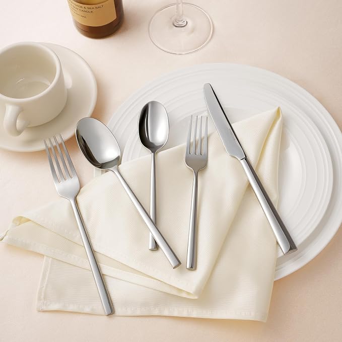 Silverware Set, 40-Piece Forged Flatware Cutlery Set Premium Stainless Steel - Image 7