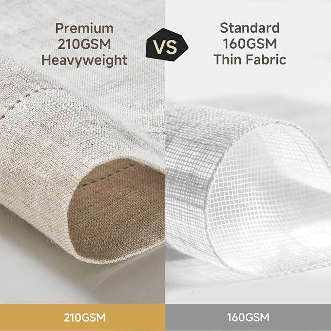 100% Pure French Linen Table Runner 108 Inches Long, Natural Hemstitch - Image 6