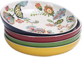 Bico Protea Cynaroides Pasta Bowls, 35oz Salad Bowl Set of 4, Large Ceramic by Bico