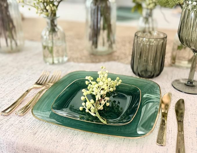 " OCCASIONS " 320pcs set-Wedding Party Disposable Plastic Plate Set -40 x 10'' - Image 8