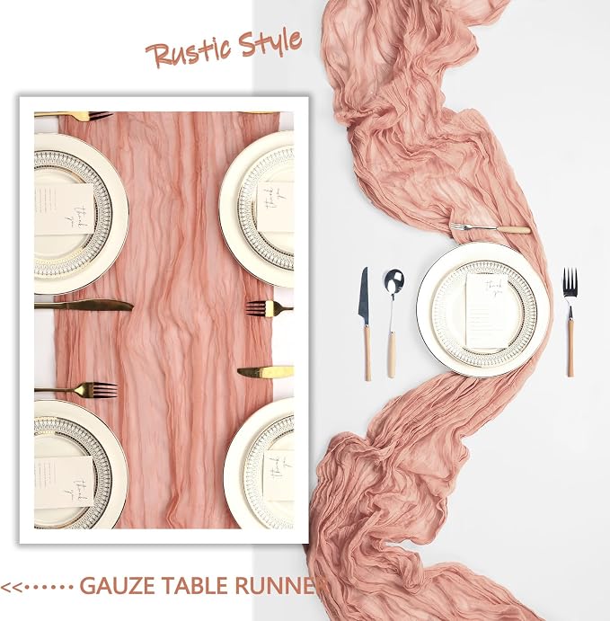 12 Pack Coral Cheesecloth Table Runner 10Ft Gauze Cheese Cloth Table Runner - Image 5