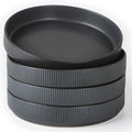 famiware Star 8.25" Pasta Bowls Set of 4, Bowl Plates, Matte Dark Charcoal | by Famiware