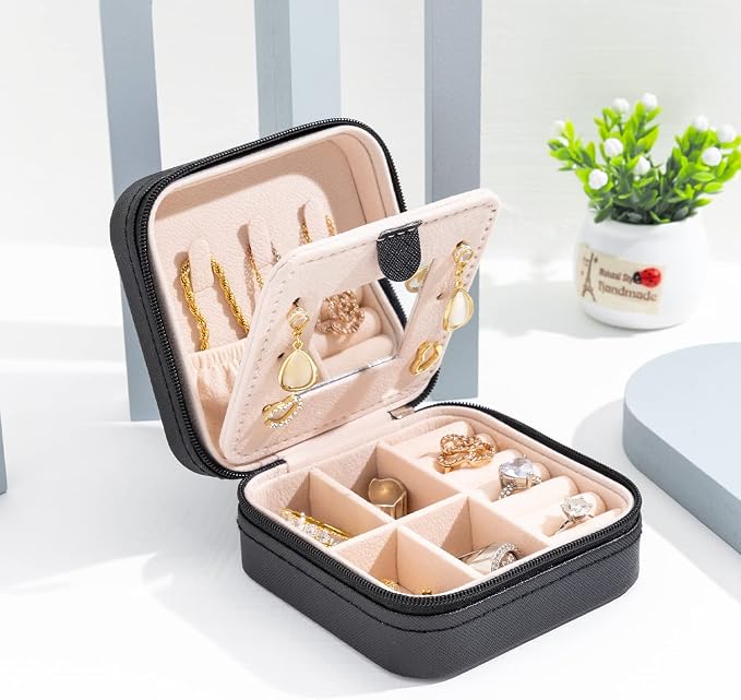 KElofoN Travel jewelry case Travel jewelry box Travel Jewelry Organizer Small - Image 6