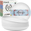 Wheat Straw Plates Set of 8 Unbreakable Microwave and Dishwasher Safe Plates by HOMIENLY