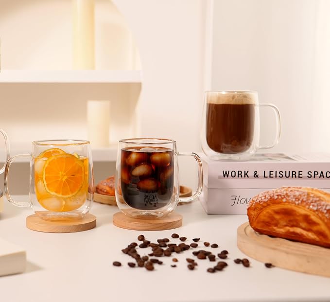 CNGLASS Large Double Wall Glass Coffee Mug 15.2oz - Image 7