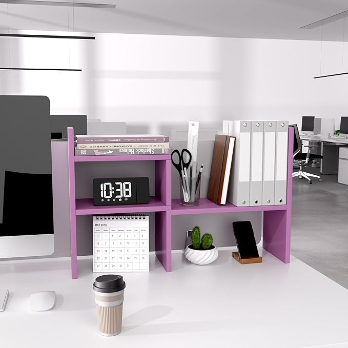 Jerry & Maggie Desktop Organizer Office Storage Rack Adjustable Wood Display - Image 5