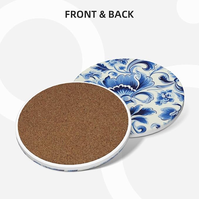 Coasters Set of 6, Coasters for Drinks Absorbent Stone - Image 4