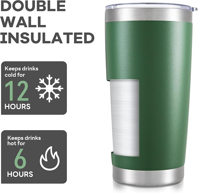 20 oz Tumbler with Lid Stainless Steel Insulated Tumblers Cups Travel Mug | - Image 3