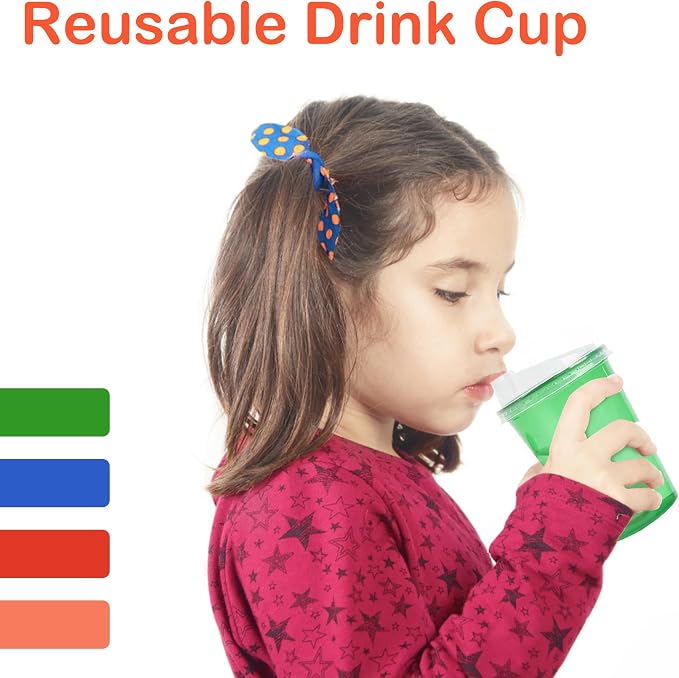 EcoDispose 40 Pack 12oz Kids Cups, Plastic Spill Proof Party Cups - Image 5