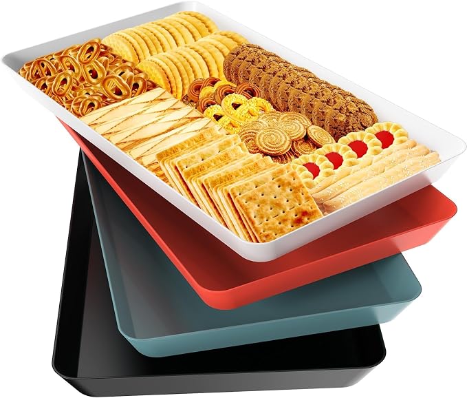 WOWBOX 4 pcs Serving Tray for Entertaining, Serving Platters for Snacks by WOWBOX