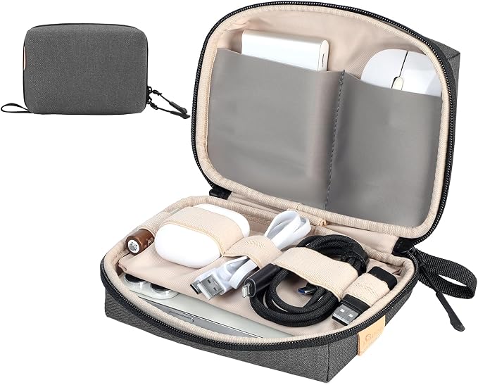 Small Electronics Organizer Travel Case, Portable Tech Case Pouch by SIMTOP
