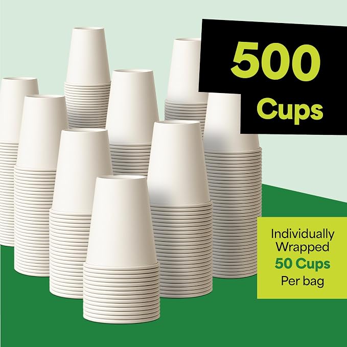 EconoHome 12 oz 500 Pack Disposable Coffee Paper Cups - Image 7