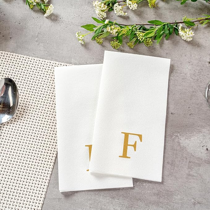 Luxenap 15.8 X 7.9 Inch Linen-Feel Guest Towels, 50 Lettered Hand Towels - Image 6