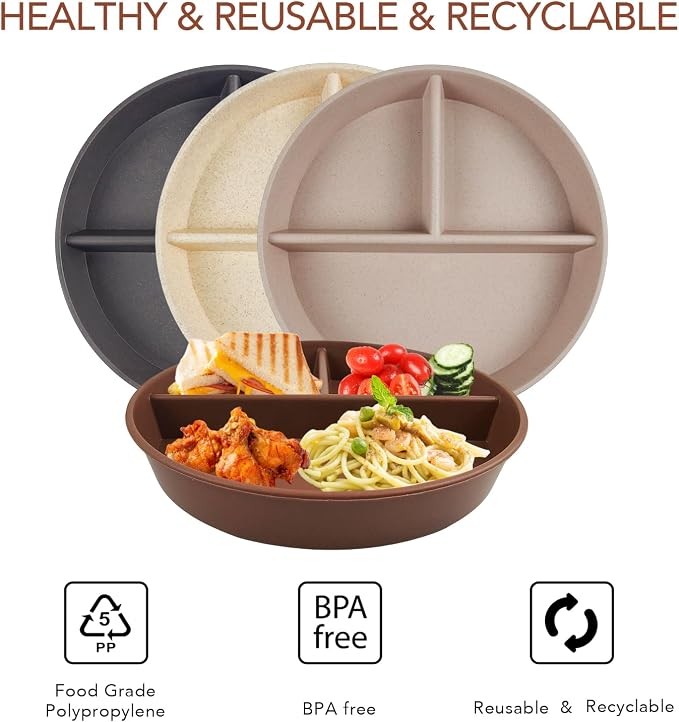 9 Inch 4PCS Portion Control Plates - Image 4
