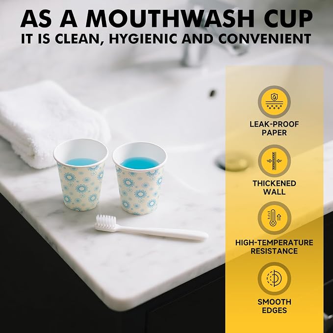 RACETOP 3 oz Bathroom Cups 300 Pack, Small Paper Cups, Disposable, Mini - Image 4