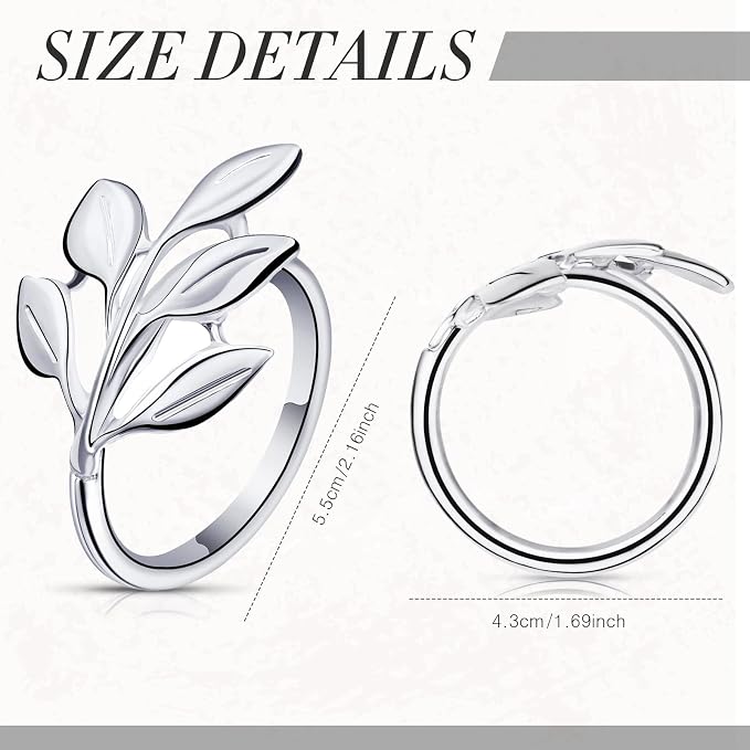 Hotop Set of 50 Leaf Napkin Rings Silver Metal Napkin Rings Holders Bulk - Image 6