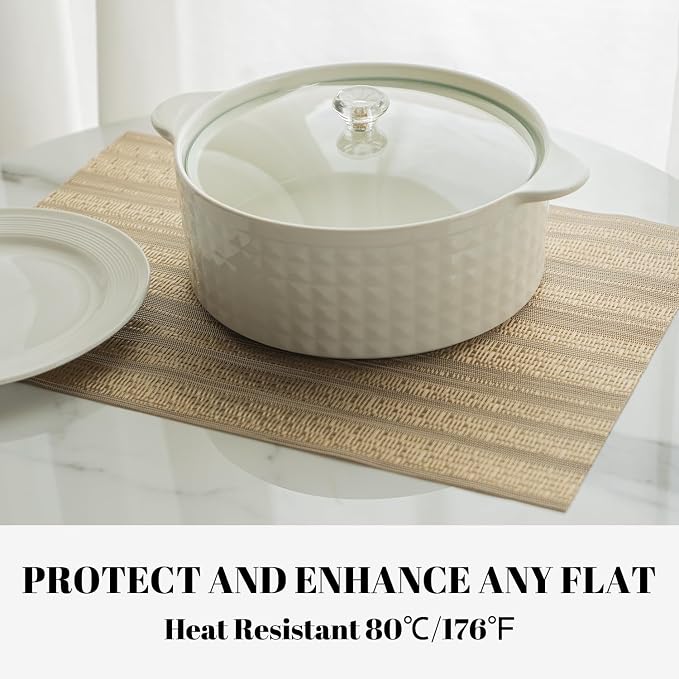 Placemats Set of 4 Vinyl/Plastic Woven Place Mats - Image 5