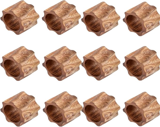Napkin Rings Set of 12 for Dinner Parties, Weddings Receptions, Family by Shafa+impex