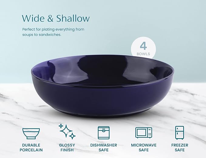 KooK Pasta Bowl, Salad Bowls, Serving Bowls, Large Capacity, Microwave & - Image 5