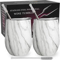 CHILLOUT LIFE 12 oz Stainless Steel Wine Tumblers 2 Pack by CHILLOUTLIFE