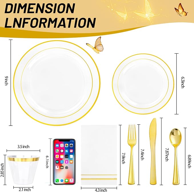 GATHER 350PCS Clear Plastic Plates - Image 2