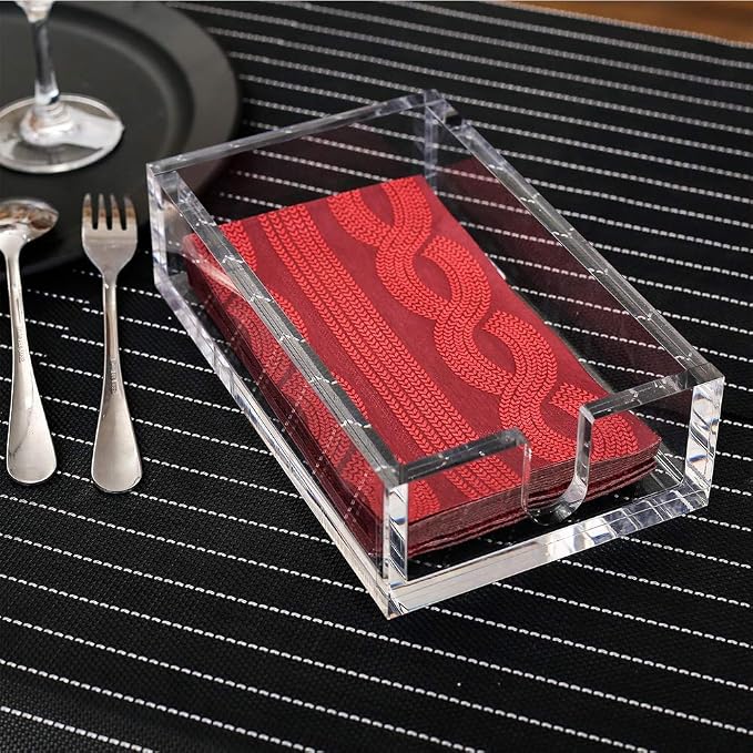 Acrylic Guest Towel Napkin Holder, Fancy Flat Napkin Holders - Image 4