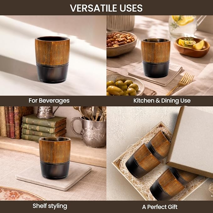 Handicrafts Home Viking Horn Shot Glasses Set of 8, Handmade Natural Ox Horn - Image 7