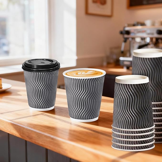 BYSNOW 100 Pack 8 oz Paper Coffee Cups - Image 6