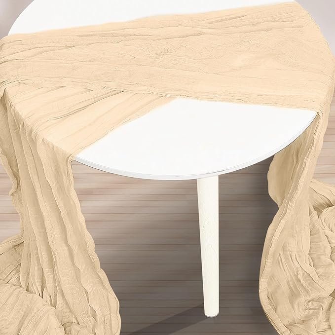 1 Pack Nude Cheesecloth Table Runner 35x120 Inch 10Ft Rustic Gauze Cheese Cloth - Image 3