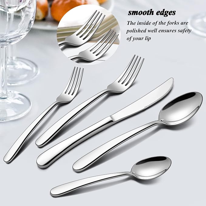LIANYU 53-Piece Heavy Duty Silverware Set - Image 5
