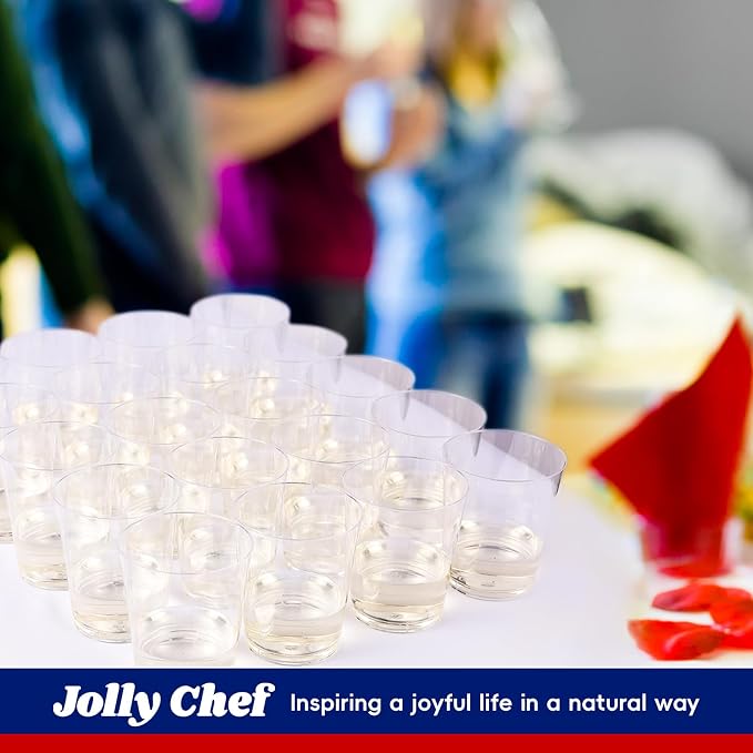 JOLLY CHEF 10 oz Clear Disposable Plastic Cups 200 Pack, Heavy duty Party - Image 5