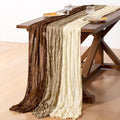 Cheesecloth Table Runner Fall Boho 3pcs Mix and Match Wedding Decor | Brown by Socomi