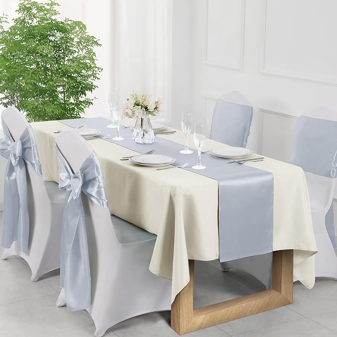 Manyshofu Grey Satin Table Runner 12x72 - Image 2