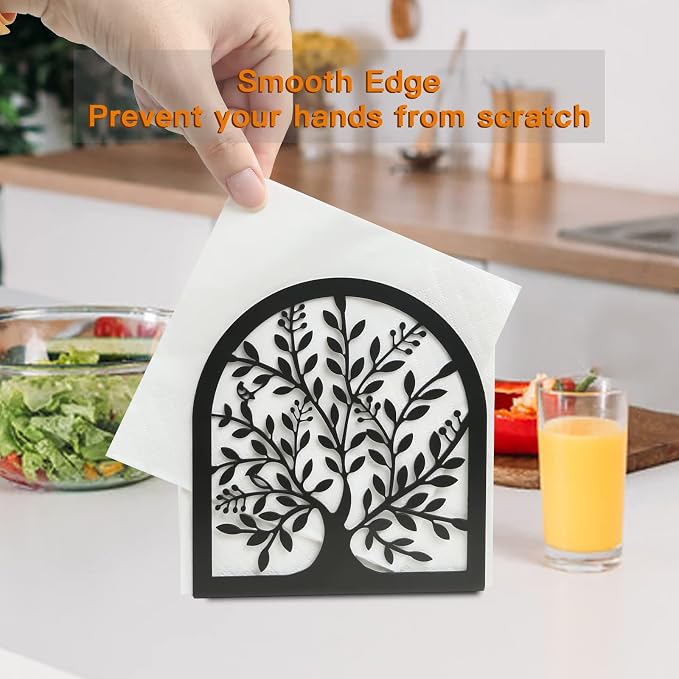Napkin Holder for Tables, Vintage Metal Freestanding Tissue Dispenser - Image 3