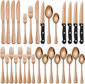 Rose Gold 24 PCS Flatware Sets by DEHOVKitchen