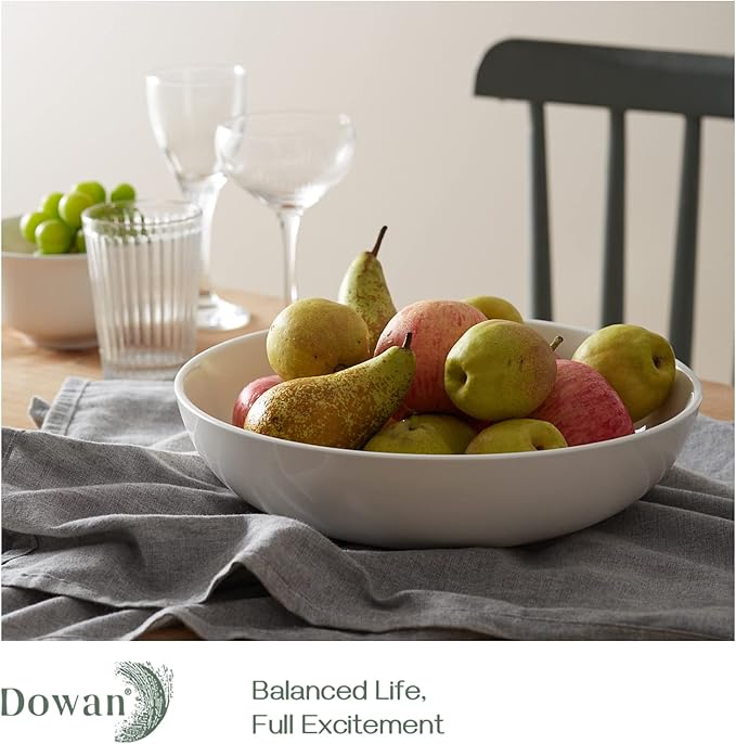 DOWAN 11.5" Large Serving Bowls, 3.2 Qt White Serving Platter, Big Ceramic - Image 5