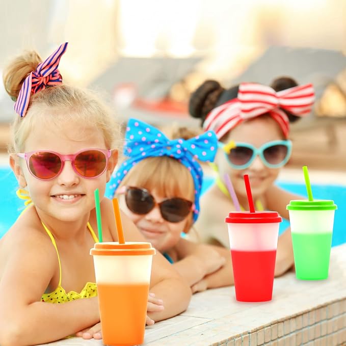 FIEKEICC Color Changing Cups 10Pcs 12oz Plastic Tumblers - Image 5