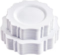 COLOSUS 60PCS White Plastic Plates-Fancy Plastic Beaded Plates, Plastic Premium by COLOSUS