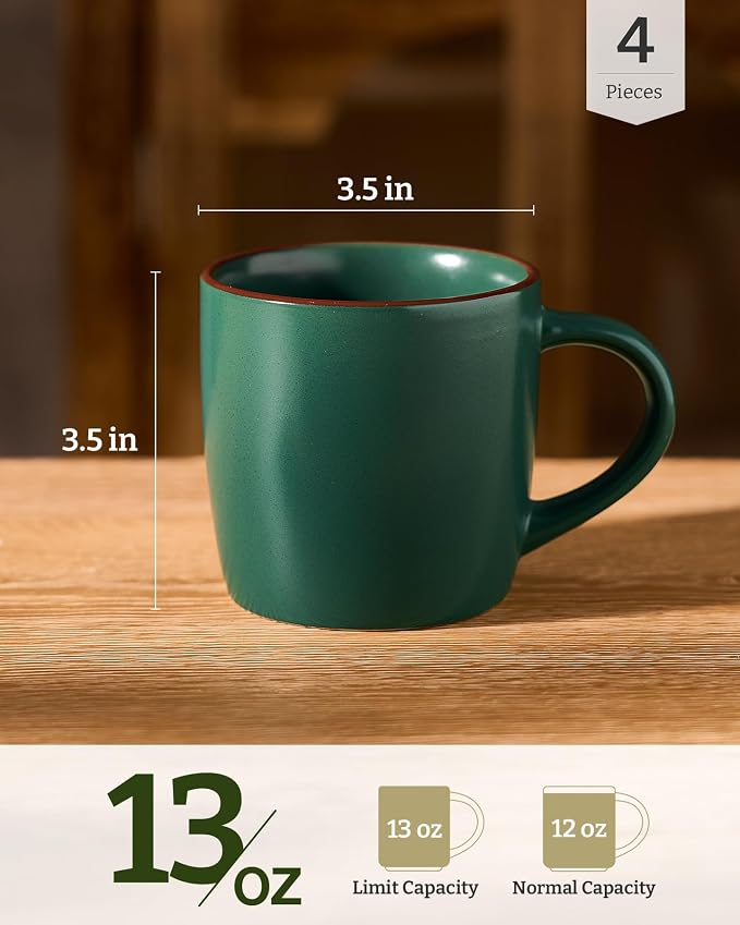 famiware Mercury Coffee Mugs 13 oz, Coffee Mugs Set of 4 - Image 4